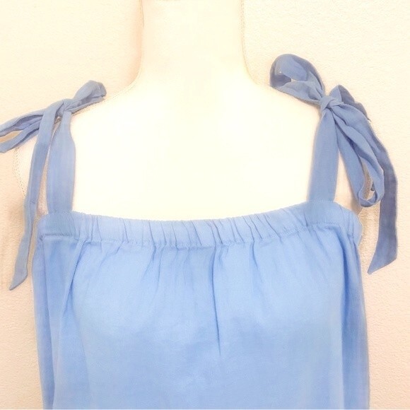 NWT J.Crew Tie-Shoulder Hydrangea Mini Dress Embroidery Size Large - Picture 5 of 9